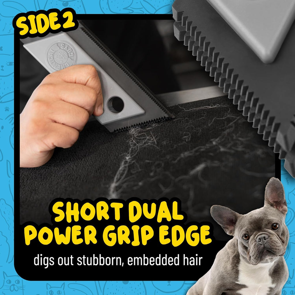 Grubbie Edge Pet Hair Removal Tool – Reusable Pet Hair & Lint Remover for Car Interiors, Upholstery, Carpets, Seats