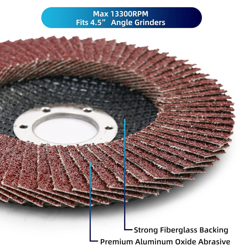 LotFancy Angle Grinder Sanding Disc for Metal Wood, 40pcs, 4 1/2 Flap Disc