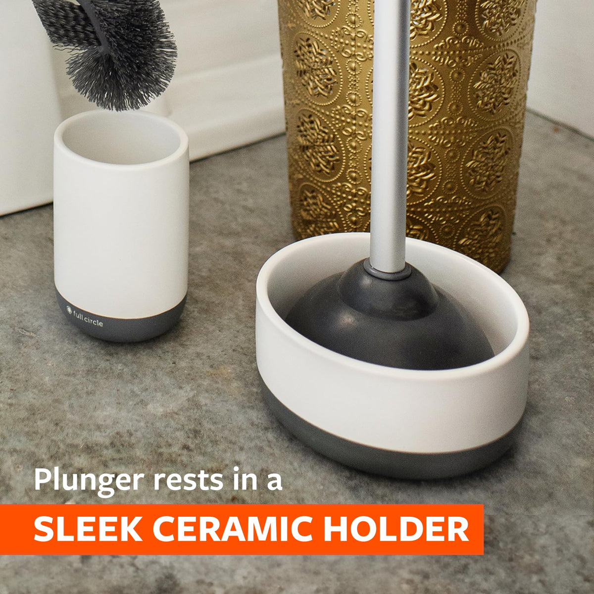 Quick Drying Toilet Plunger, White