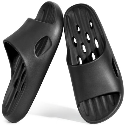 Shower Shoes for Men & Women,Non Slip Quick-Dry Slides, Black EU44