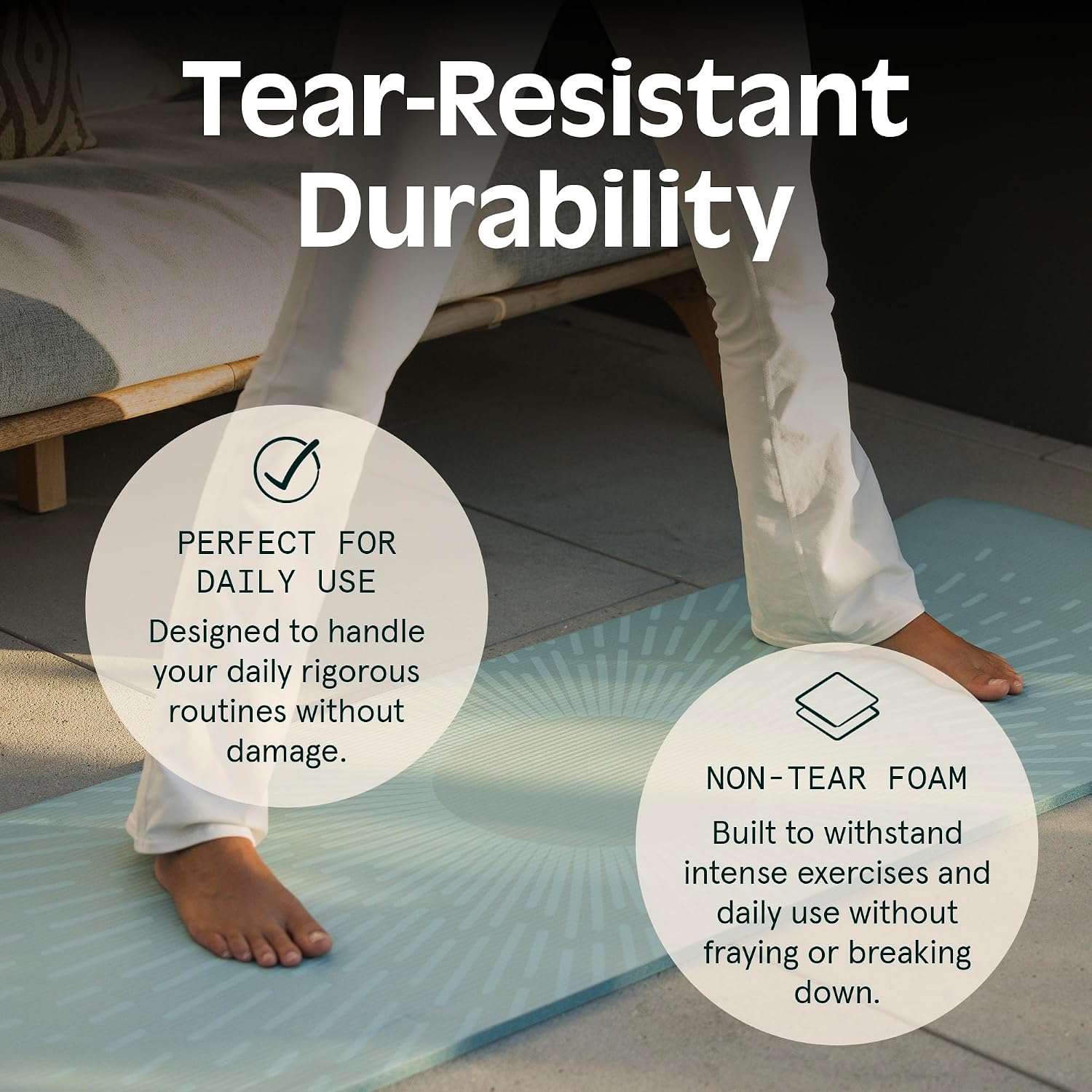 Solana Yoga Mat 1" Thick w/Nylon Strap for Men & Women - Non Slip Exercise Mat for Home Yoga, Pilates, Stretching