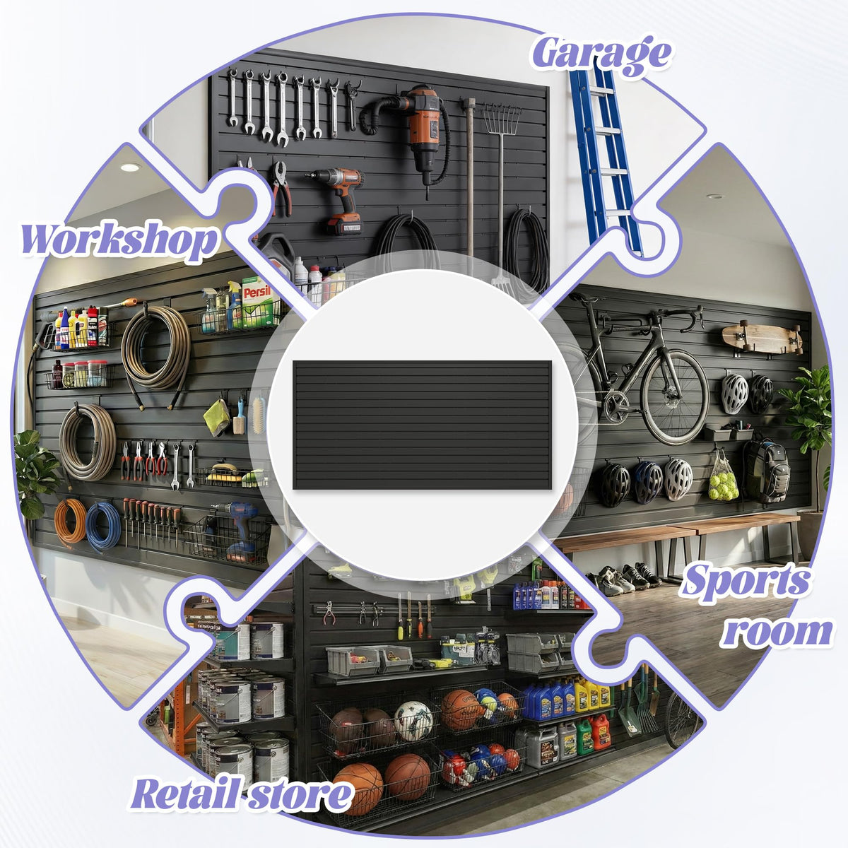 PVC Slatwall Panel 4x8 FT,PVC Garage Wall Organizer System