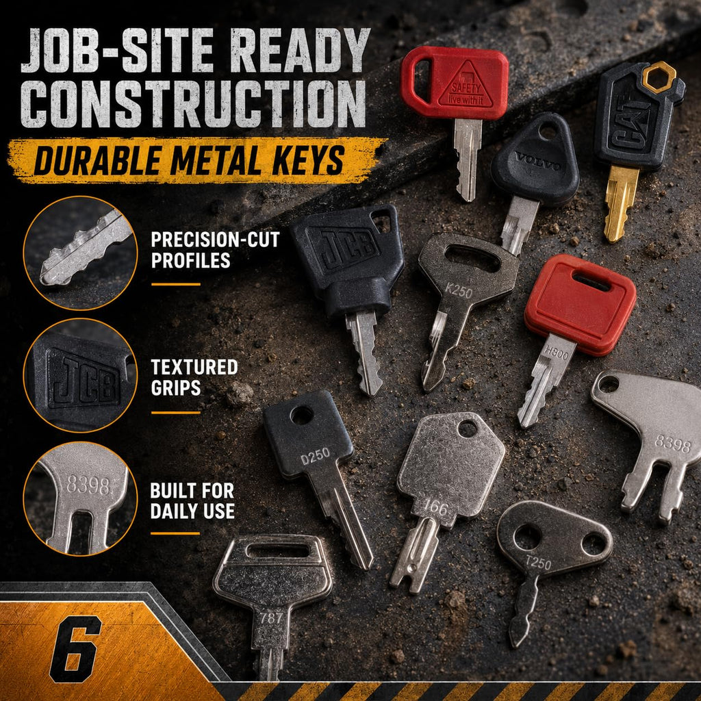 hiSpkNix 11 PCS Heavy Equipment Keys Master Set for CAT, John Deere, Kubota