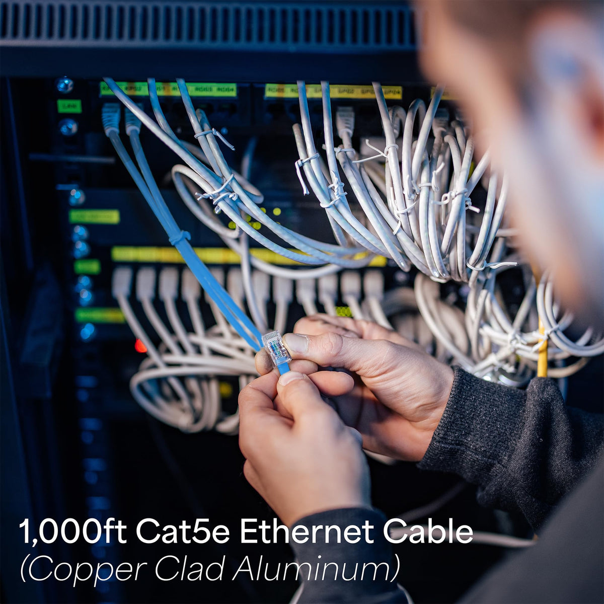 VIVO 1,000ft Bulk Cat5e Ethernet Cable Wire, Blue