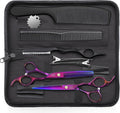 Hair Cutting Scissors Set - 10 PCS Professional Haircut Shears Purple | Thinning Shear for Hair Cutting with 30