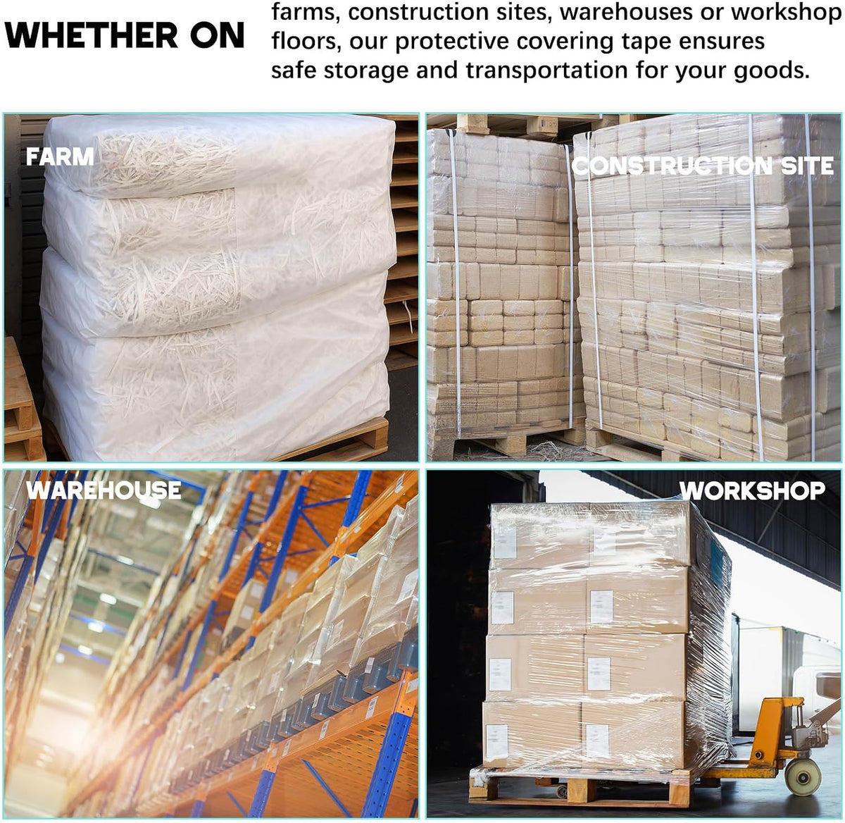 20 Pack 3 Mil Pallet Covers Bags 55" x 53" x 75",Clear