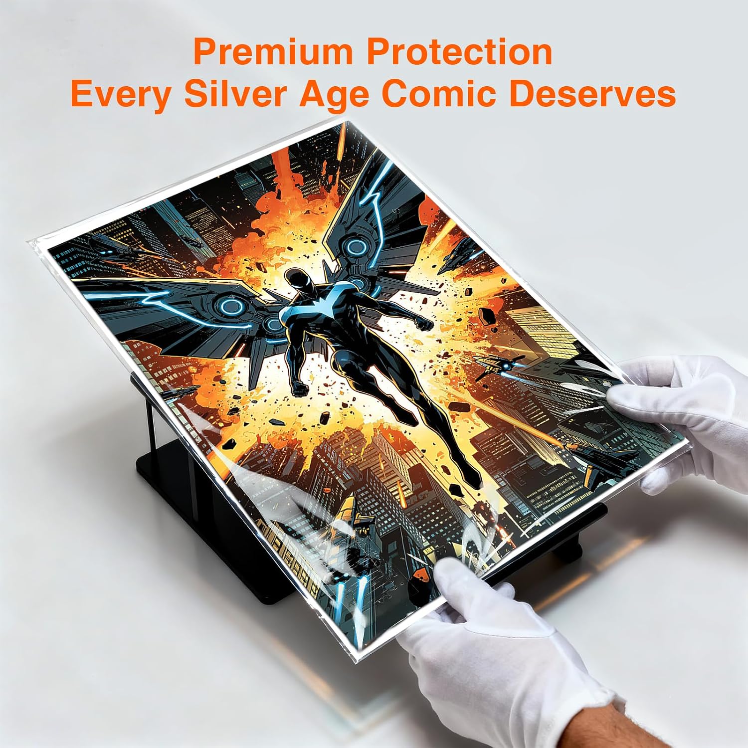 100ct Silver Comic Backing Boards - 24PT Acid-Free Rigid Protector Sheets | 7" x 10.5" Regular Comics Boards