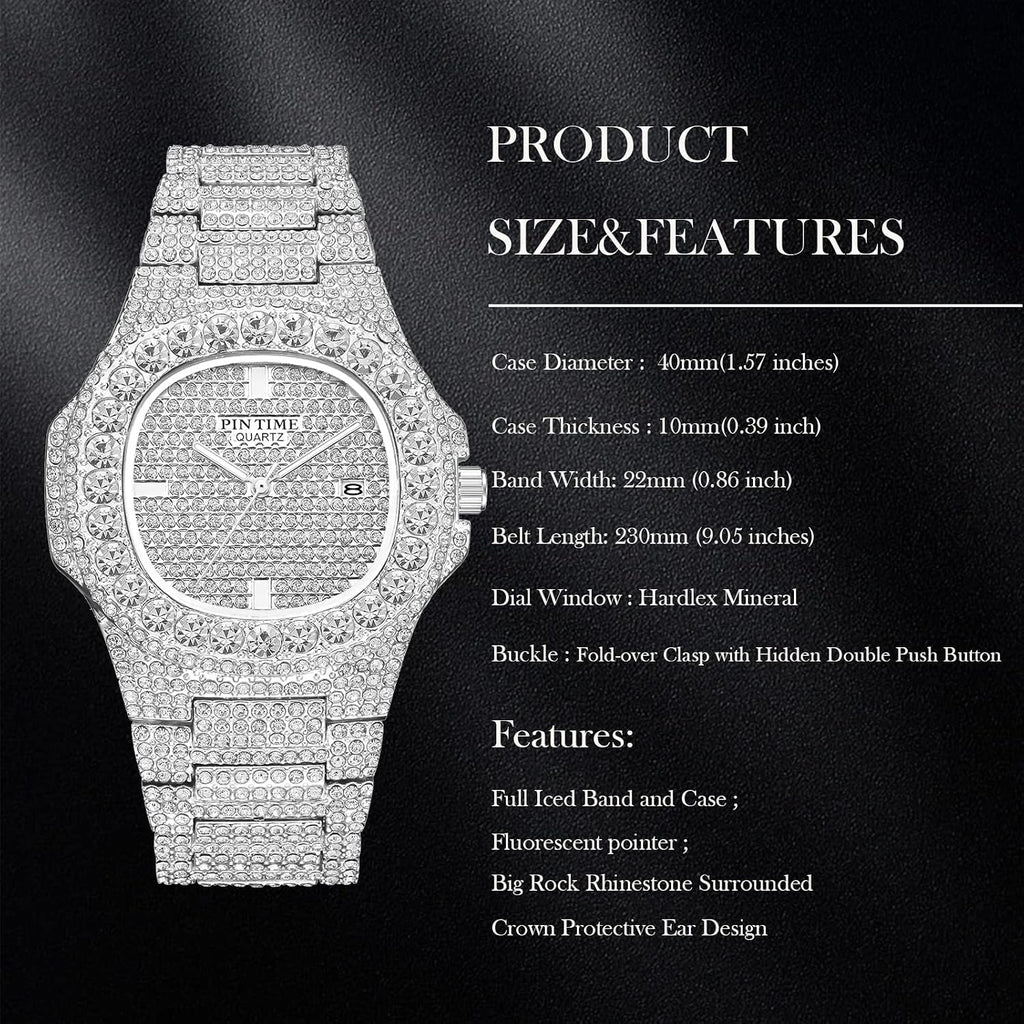 Unisex Diamond Watches Luxury Men and Women Calendar Quartz Clock Rose Gold Silver Stainless Steel Watch