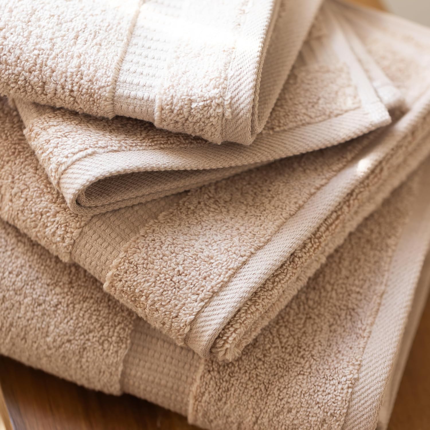 100% Turkish Cotton Bathroom Towel Set of 6-Piece, Taupe | 630 Gsm Thick Super Soft Highly Absorbent 2 Bath + 2 Hand