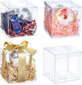 100 Pack Clear Favor Boxes 4x4x4 Inch Transparent PVC Gift Boxes