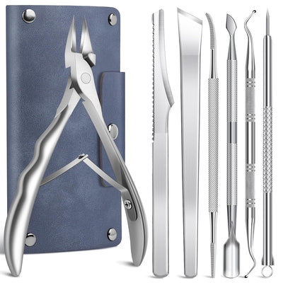 7-Piece Ingrown Toenail Treatment Set, Professional Stainless Steel Ingrown Toenail Removal Kit, Toenail Clippers for