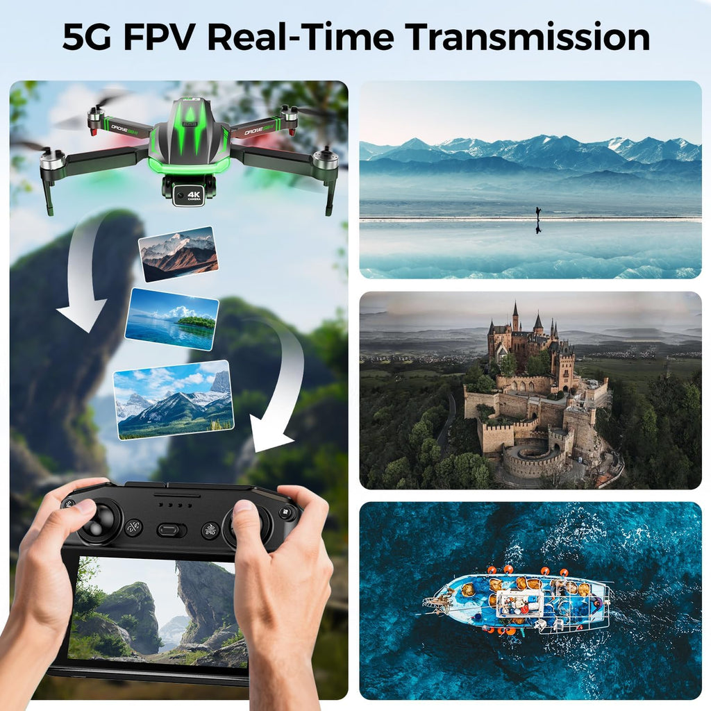 S8 GPS Drones with EIS 4K Camera for Adults kids, 5" Screen on Controller,60 Min Flight Time,Auto Return,Long Range