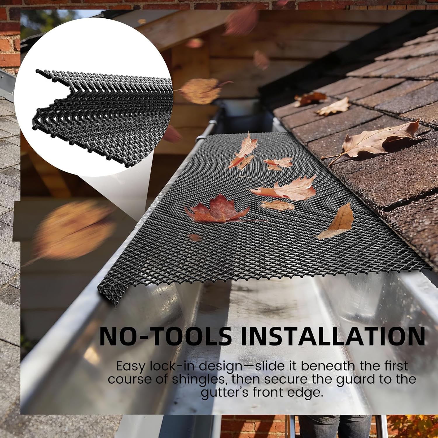 210 ft Mesh Gutter Guards 6 inch (70 Pack) - Fits 4,5,6 Inch K Style Gutters - Professional Black Steel Screens