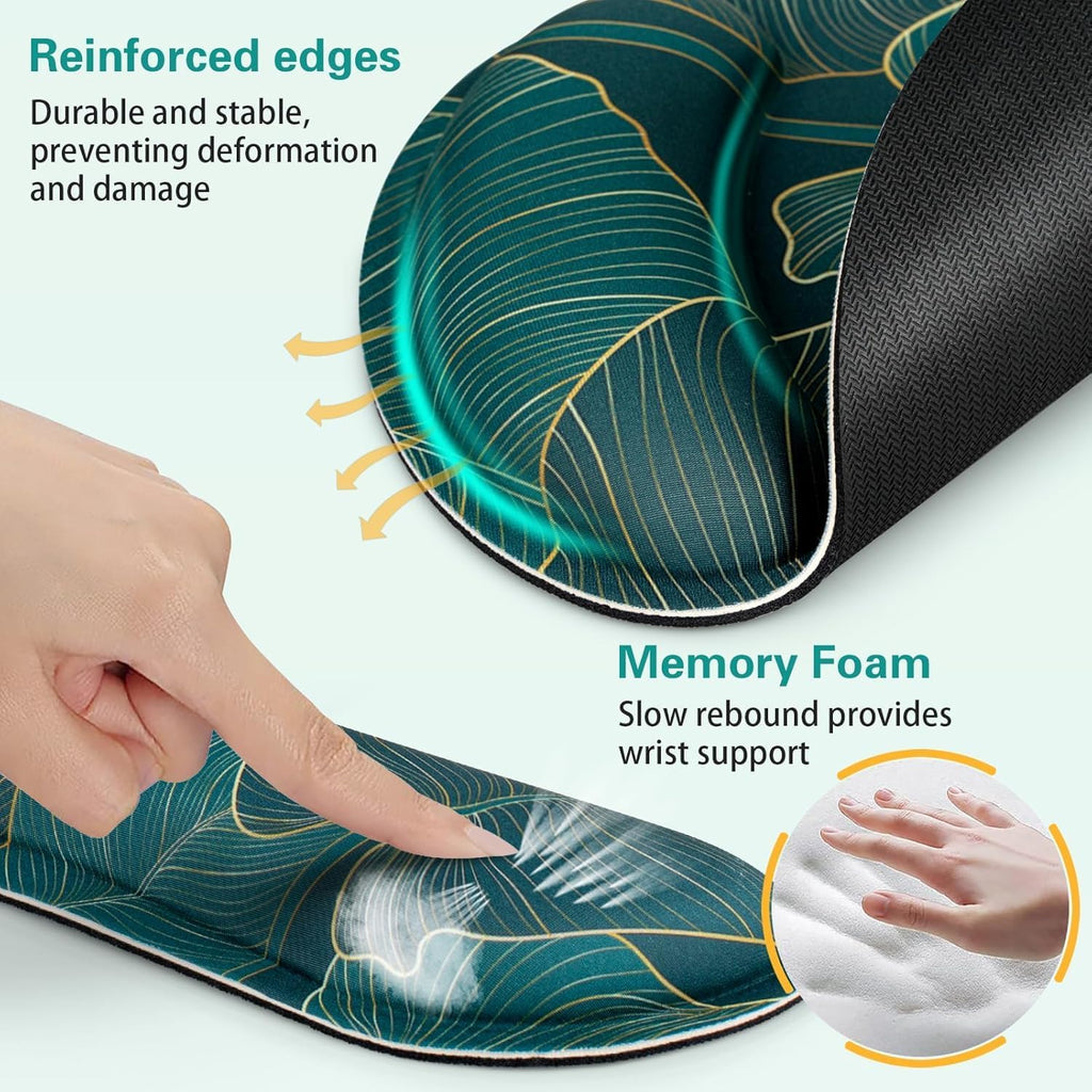 Mouse Pad with Wrist Rest Set, 3-in-1 Wrist Support Mousepad | Gaming Mat Pad with Anti-Skid Base,Ergonomic Mouse Pad