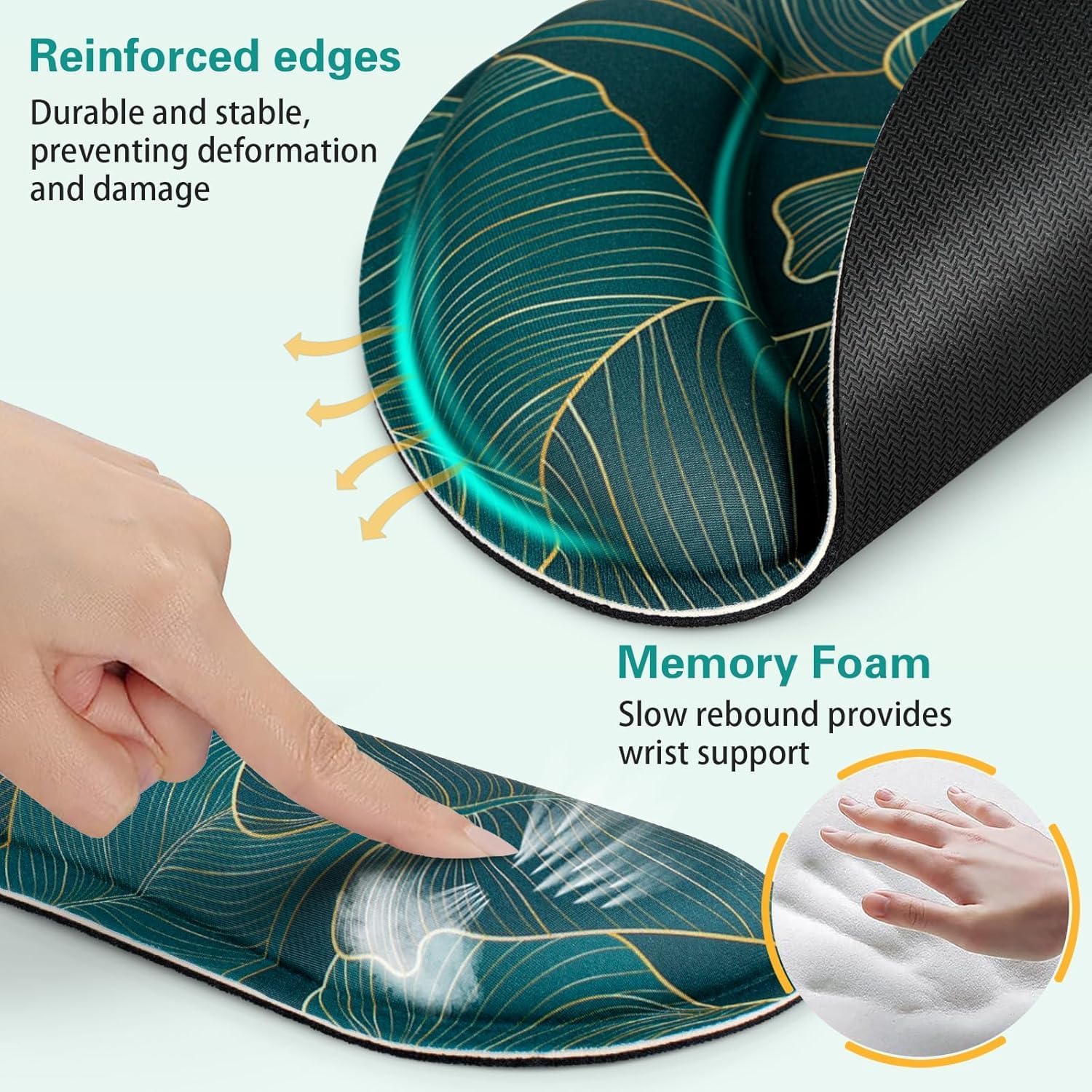 Mouse Pad with Wrist Rest Set, 3-in-1 Wrist Support Mousepad | Gaming Mat Pad with Anti-Skid Base,Ergonomic Mouse Pad