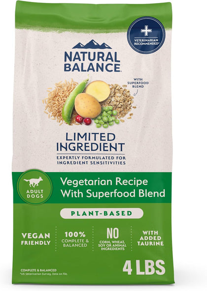 Limited Ingredient Dog Food, Vegetarian, 4 lb