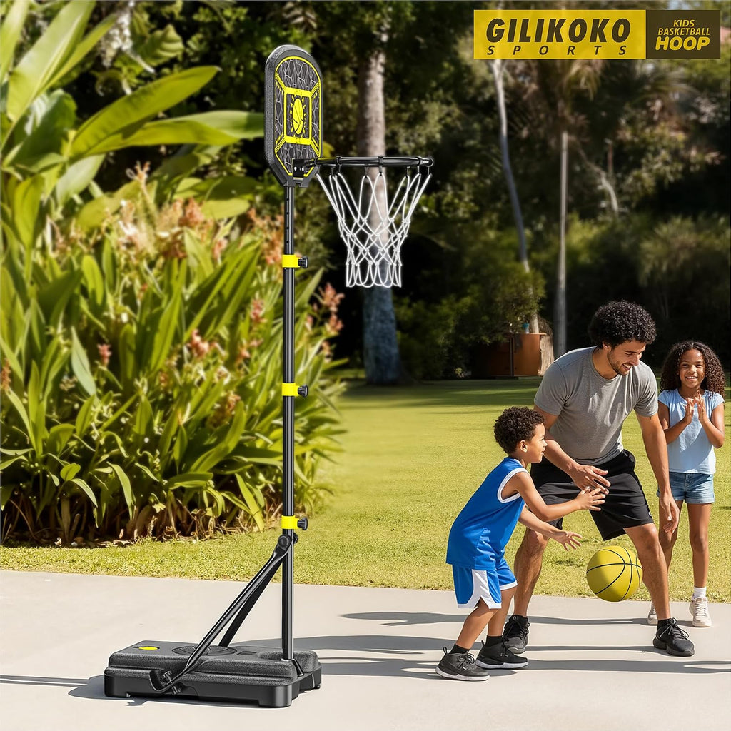 Kids Basketball Hoop 3.6-6.2ft Adjustable Indoor Outdoor | Plastic Basketball Net Goal in the Yard Gift Toys for Kids