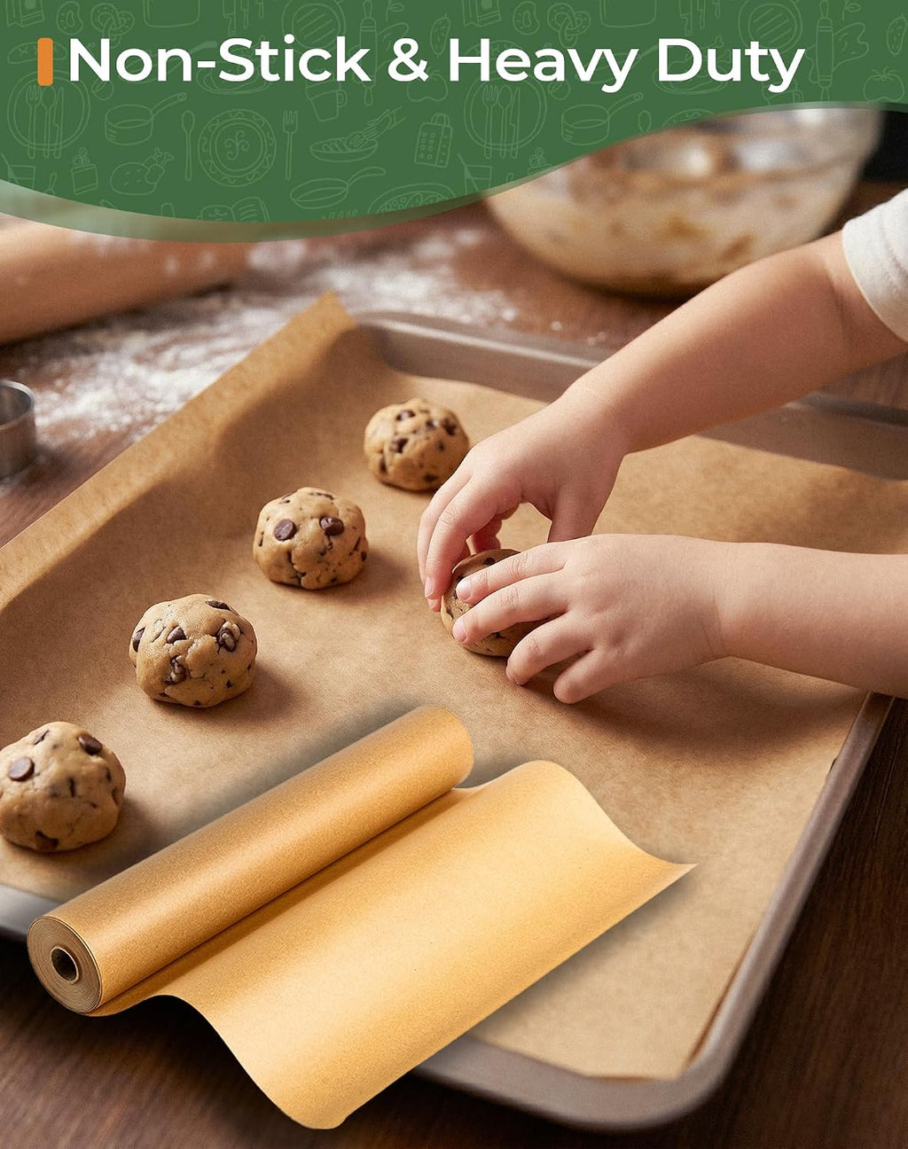 Parchment Paper Roll for Baking, 15 In Unbleached Parchment Paper