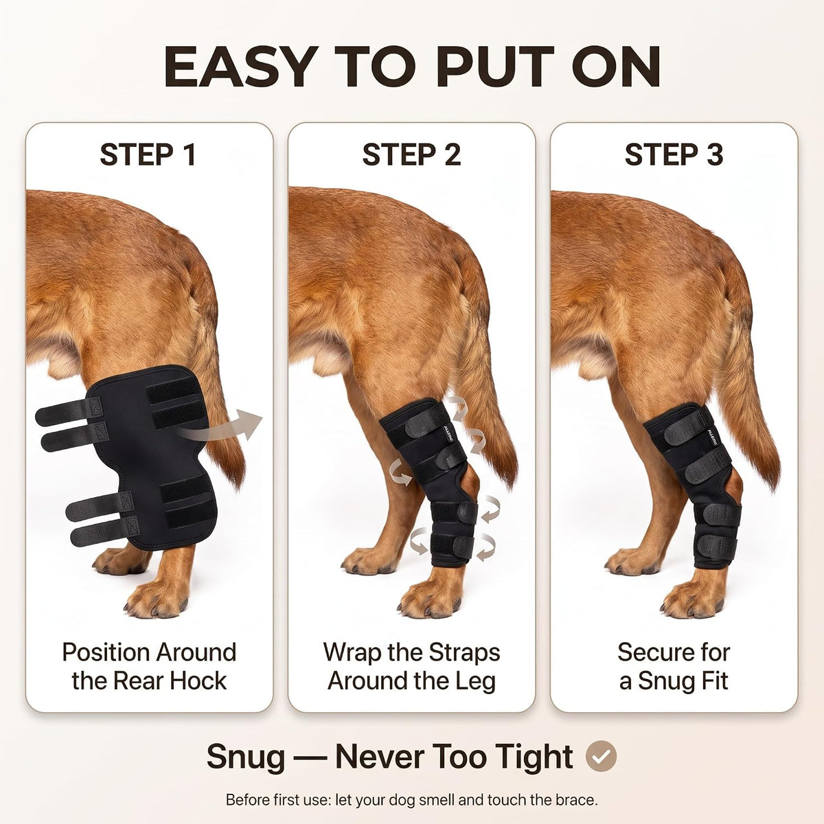 Dog Knee Brace for Hind Leg, Dog Hock Brace for Back Leg Support, Adjustable ACL CCL Brace for Dogs, Rear Leg Support