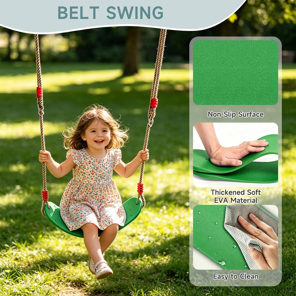 2-in-1 Swing Set for Backyard for Kids, with 1 Platform Swing, 1 Belt Swing, 440lbs Metal Swing Set for Toddler