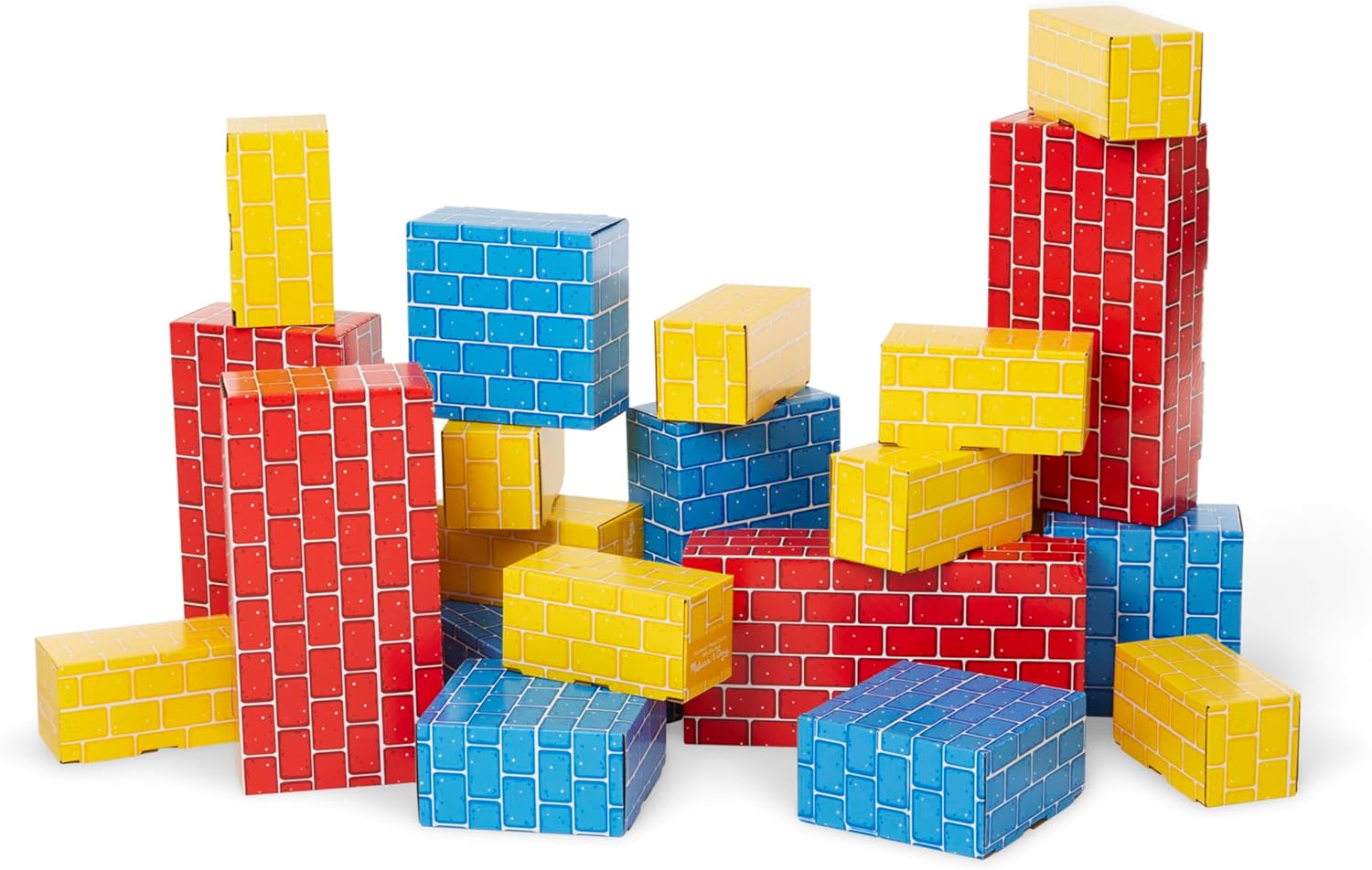 Melissa & Doug Jumbo Cardboard Blocks Building Set (40 pc) - Lightweight Building Toys and Montessori Toys for