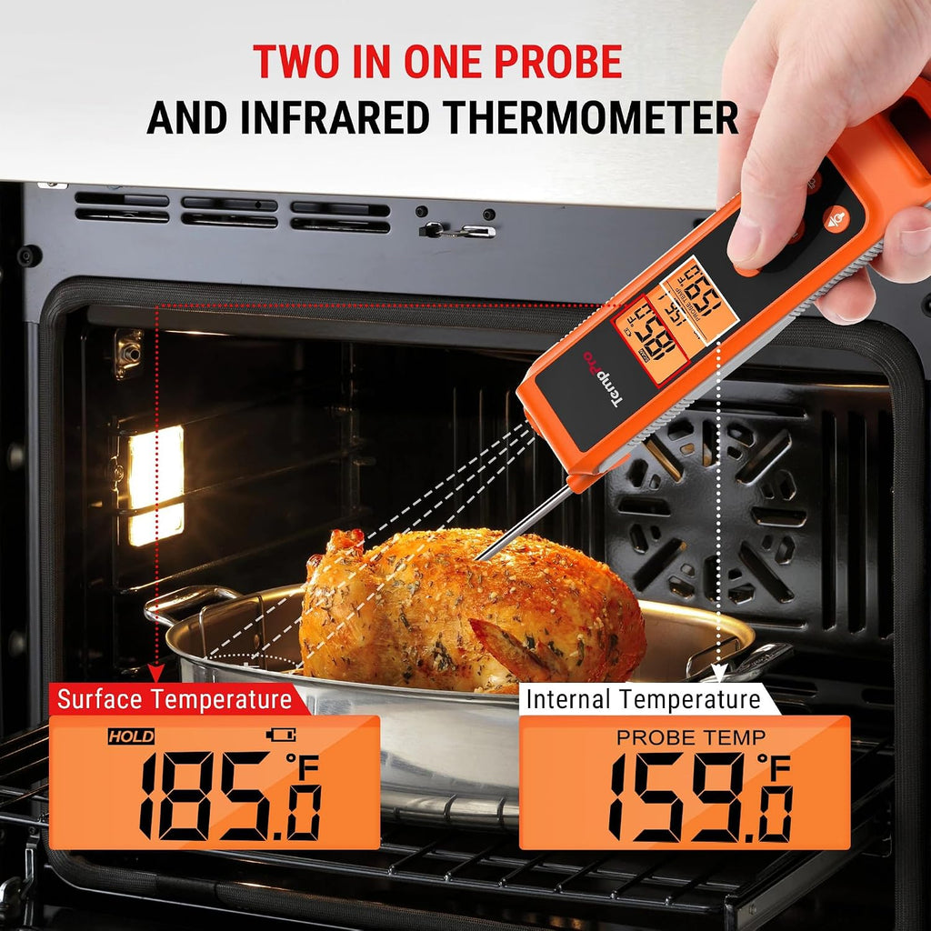 TempScan 2-in-1 Infrared Thermometer Gun with Meat Probe