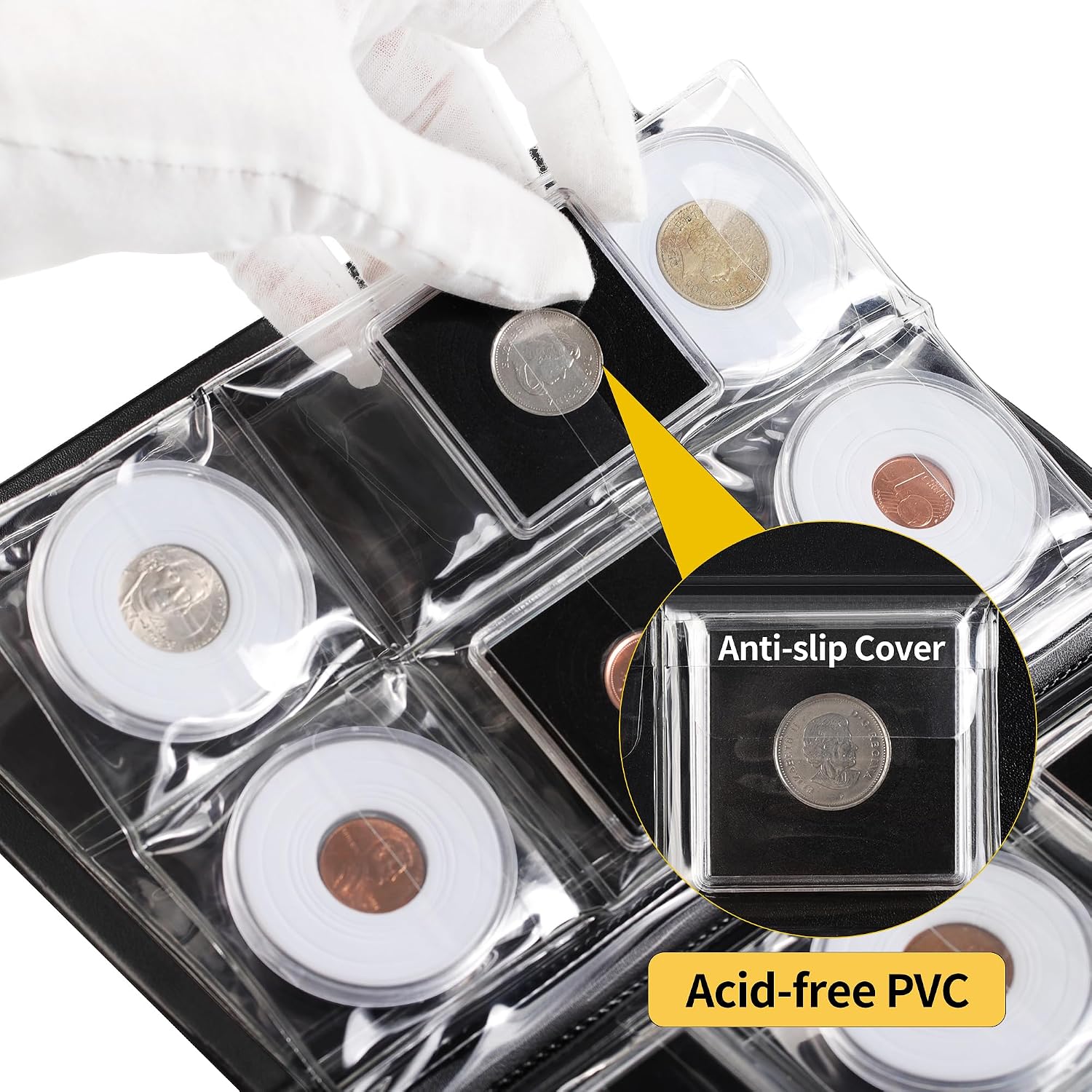 36 Pockets Coin Capsule Holder Album - 2.3x2.2 inches | Uncle Paul Coin Collecting Book with 6 Pages, Collection