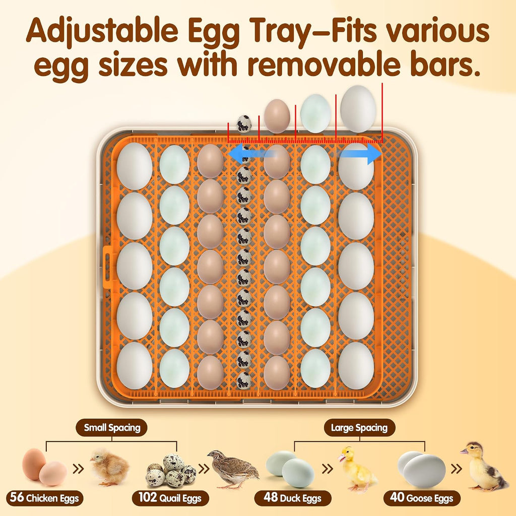 Incubators for Hatching Eggs Egg Incubator 56 Eggs with Auto Egg Turner for Duck Chicken Goose Eggs