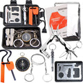 Survival Kit Outdoor Emergency Gear Kit for Camping Hiking Travelling or Adventures (Black)