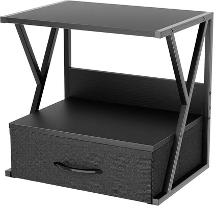 Printer Stand for Desk with Storage Drawer, 2 Tier Desktop Or Under Desk Shelf, Multi-Purpose Desks Organizer for