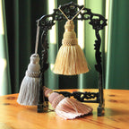 2Pcs Colorful Tassel Key Tassels DIY Accessories(Gold)