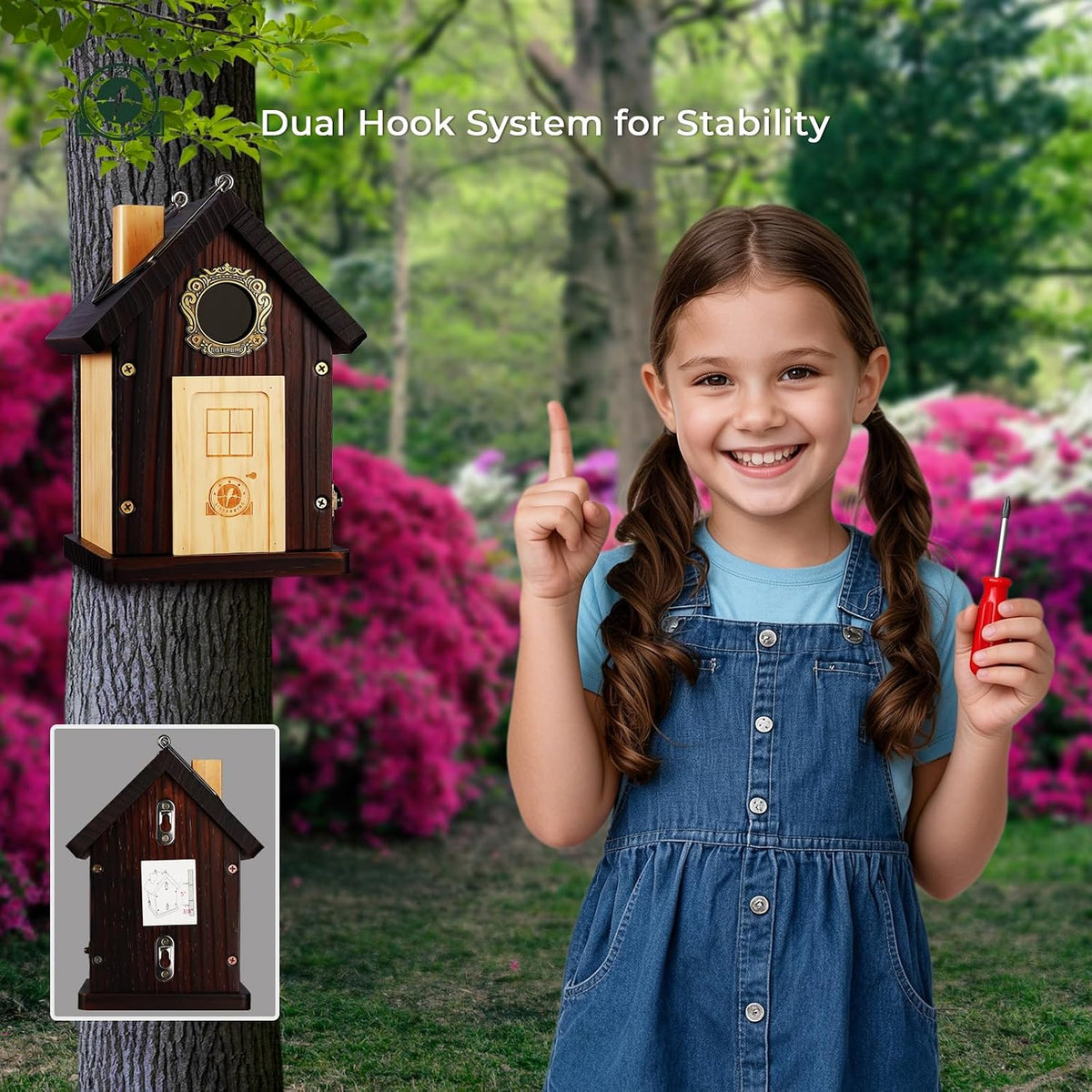 2 Pack Blue Bird Houses for Outside, Bird House Warming Gifts