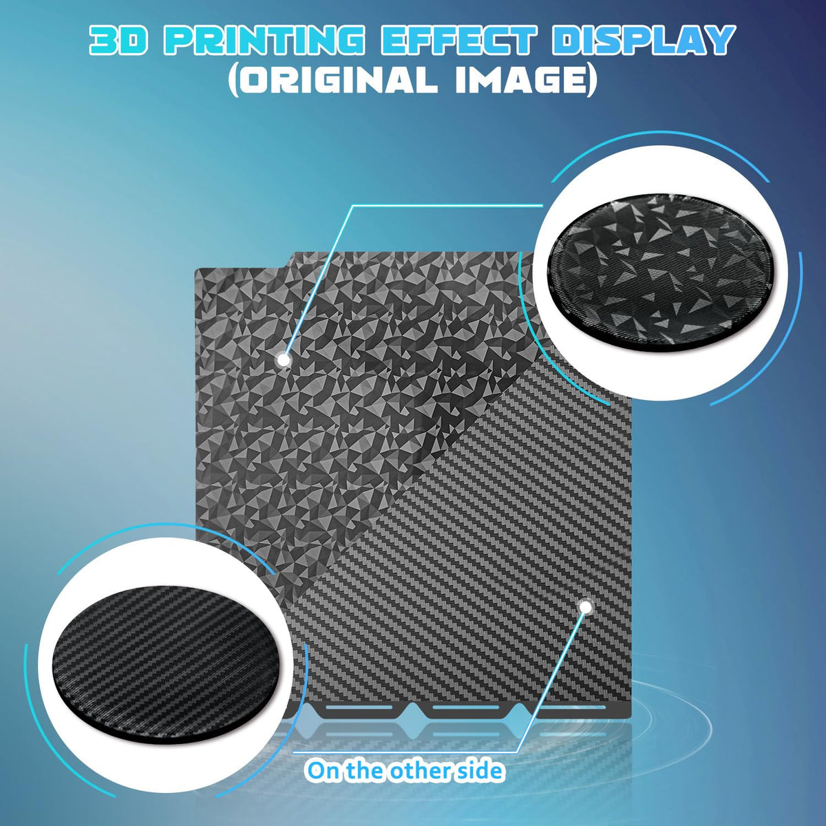 Howarx 3D Effect Build Plate for Snapmaker U1, Textured Fiber & Diamond