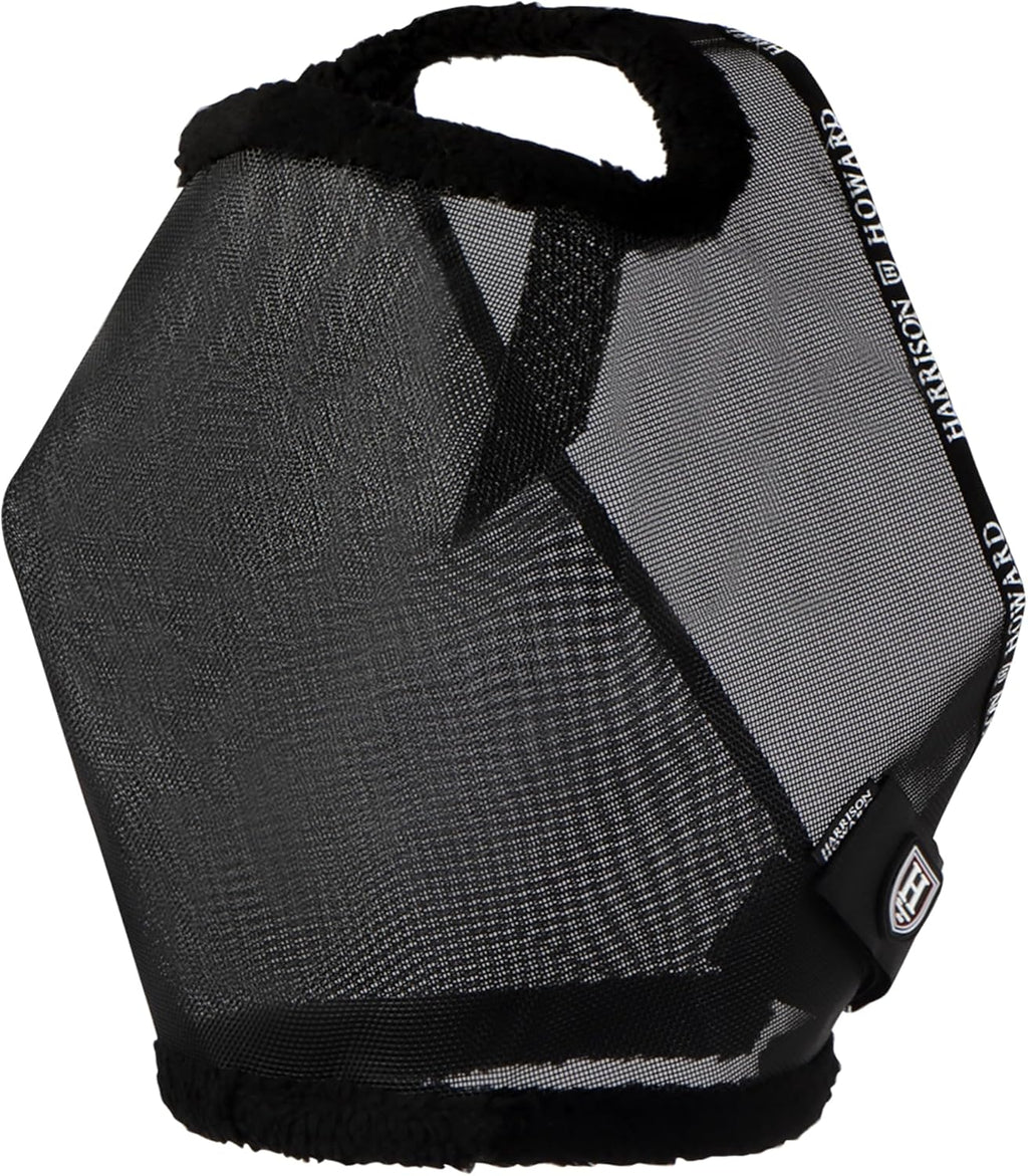 All Round Mesh Horse Fly Mask UV Protective with Fleece Padded Edging Black L