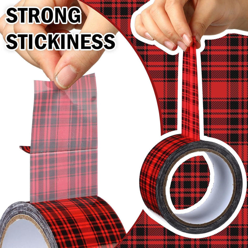 Christmas Packing Tape 1.89x55 yd Gift Wrap, Red Buffalo Plaid