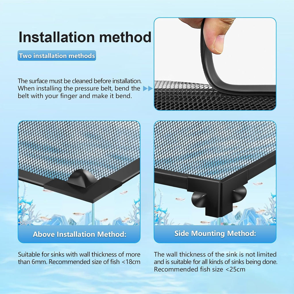 Magnetic Fish Tank Lid, Mesh Aquarium Cover, Fits Tanks Up to 37 x 18 in