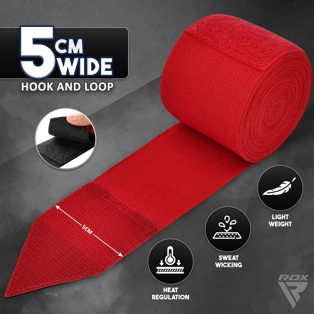 Boxing Hand Wraps 4.5M / 180 Inches – Mexican Style Semi-Elastic MMA Inner Gloves - Wrist Support for Muay Thai