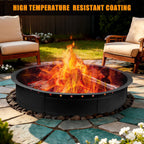 36 Inch Fire Pit Ring, Large Outdoor Campfire Pit for Patio Backyard Garden, Smokeless Steel Firepit with Air Vent