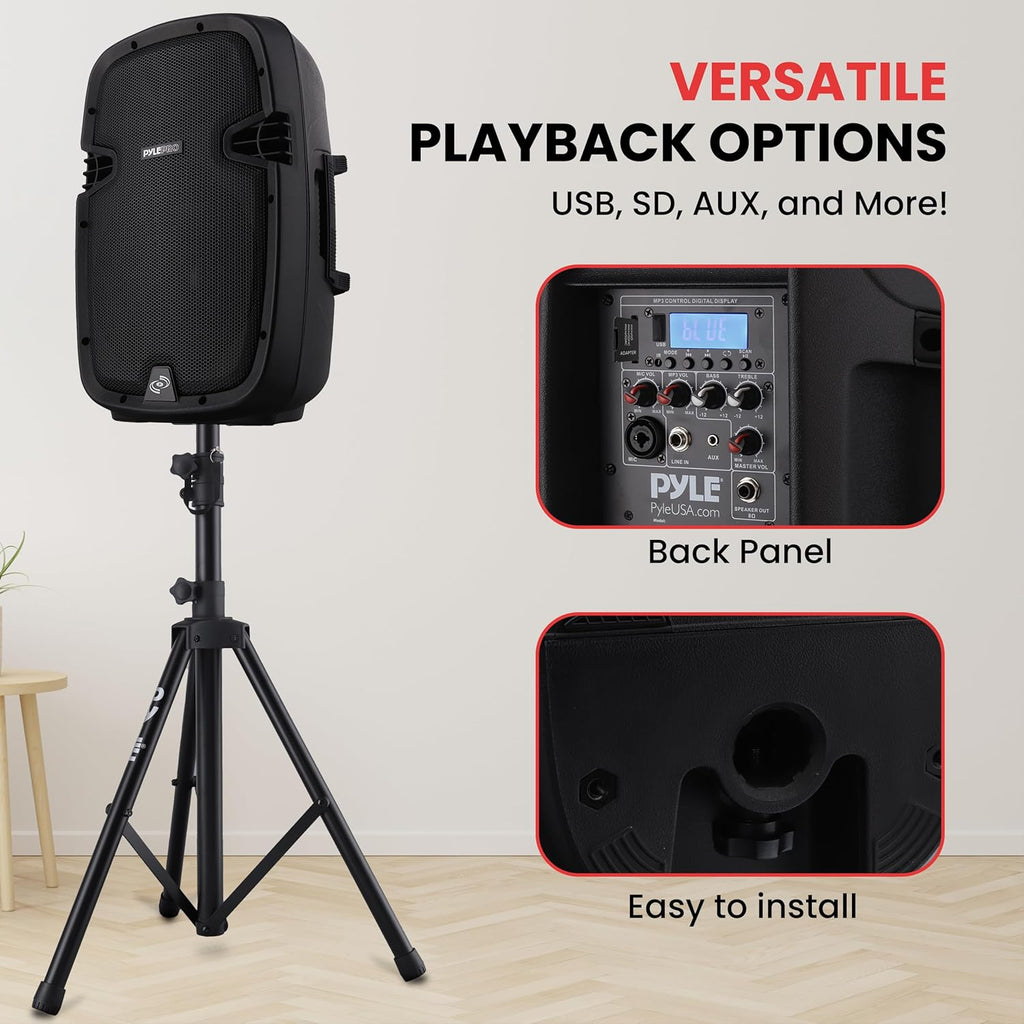 Wireless Portable PA Speaker System - 1000W High Powered Bluetooth Compatible Active + Passive Pair Outdoor Sound