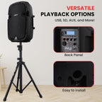 Wireless Portable PA Speaker System - 1000W High Powered Bluetooth Compatible Active + Passive Pair Outdoor Sound