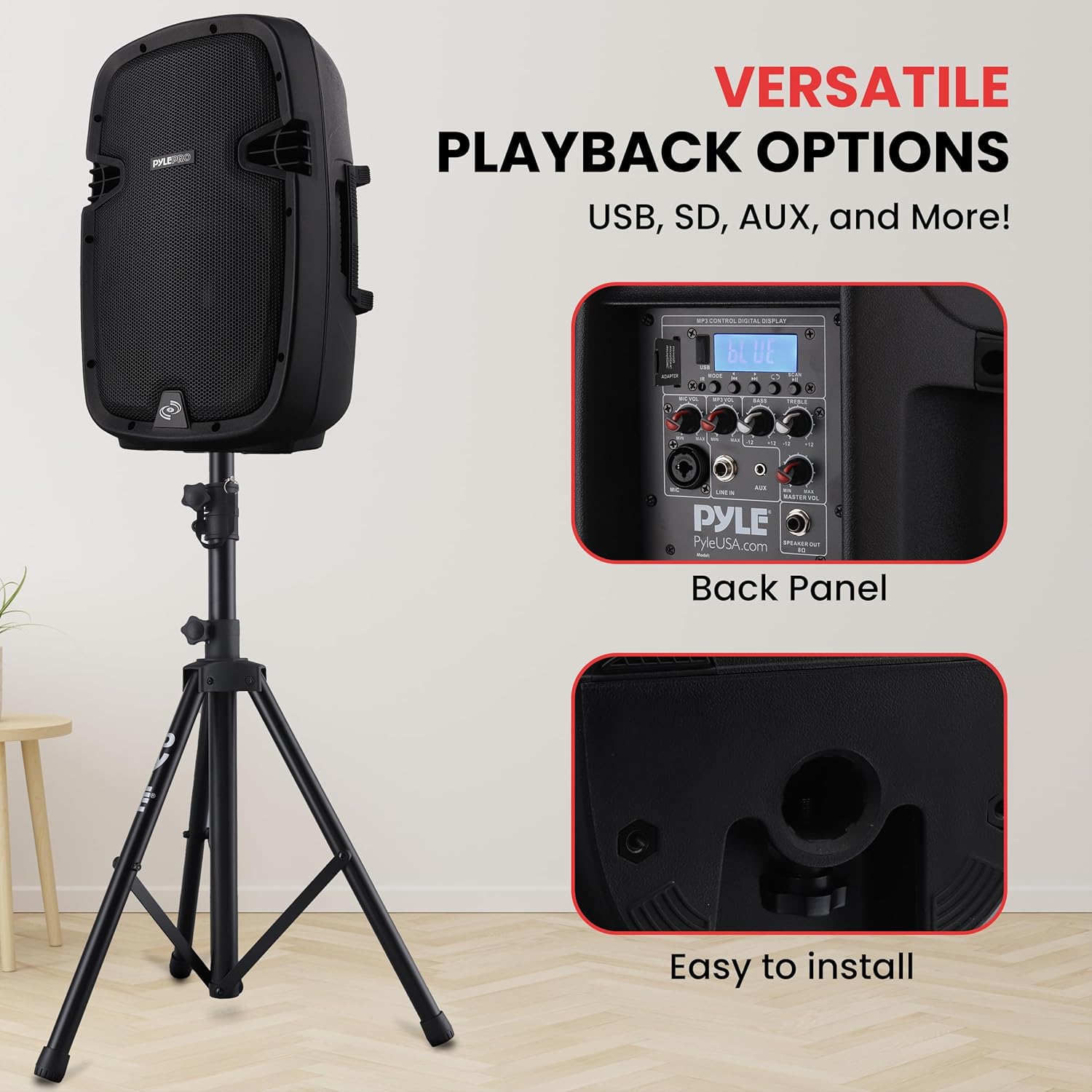 Wireless Portable PA Speaker System - 1000W High Powered Bluetooth Compatible Active + Passive Pair Outdoor Sound
