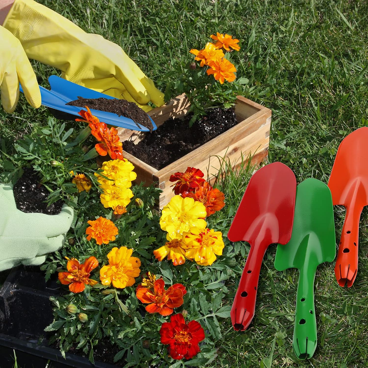 Mini Colorful Metal Hand Shovel Digging Trowel Set Transplanting Garden Shovel for Flower Soil Planting Succulent