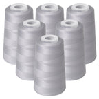 6Packs Sewing Thread, 2200 Yard Spool Serger Thread, All Purpose Polyester Thread Serger Thread Cones(Grey)