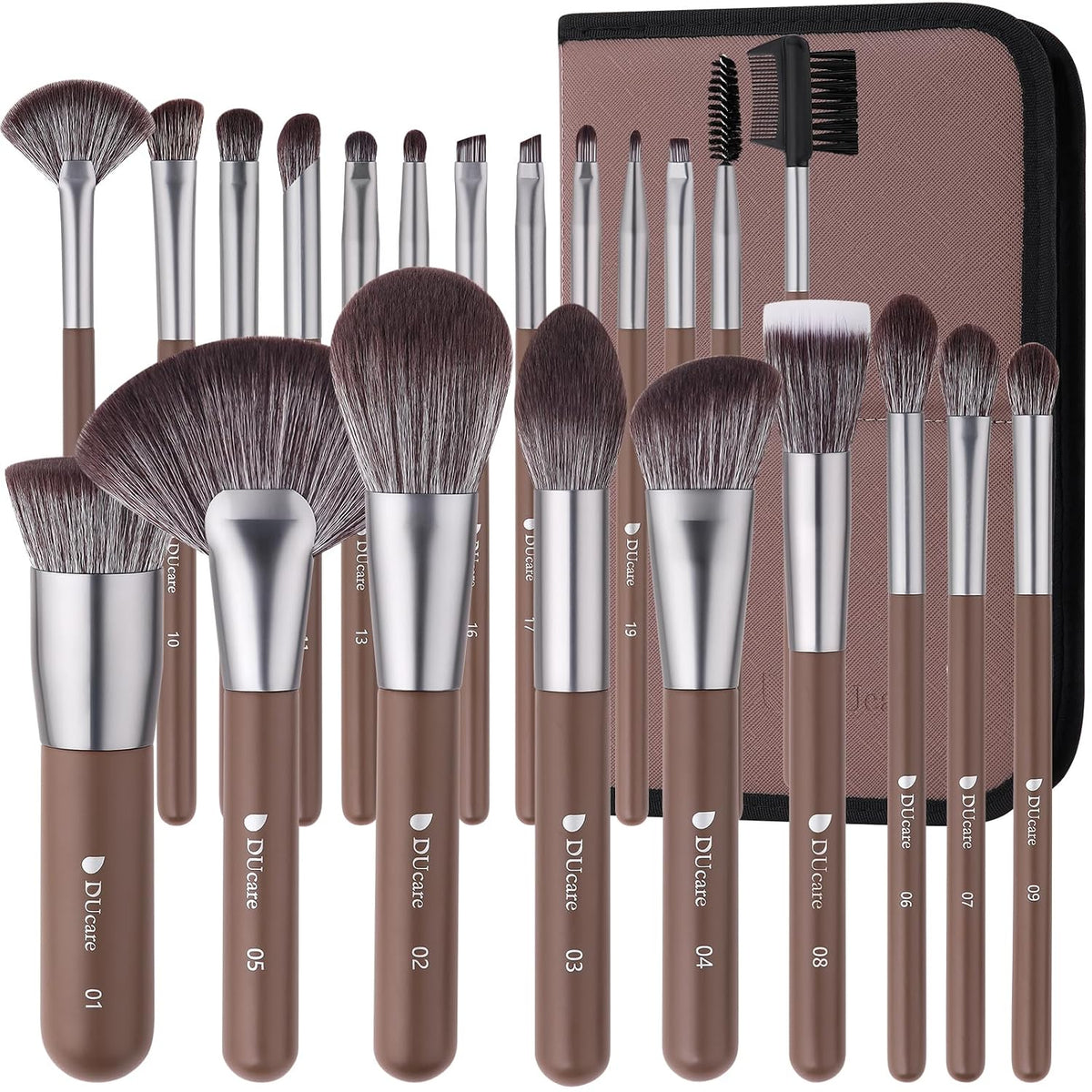 22Pcs Makeup Brush Set PRO Makeup Brushes Professional with Foldable Bag Premium Synthetic Kabuki Foundation Blending