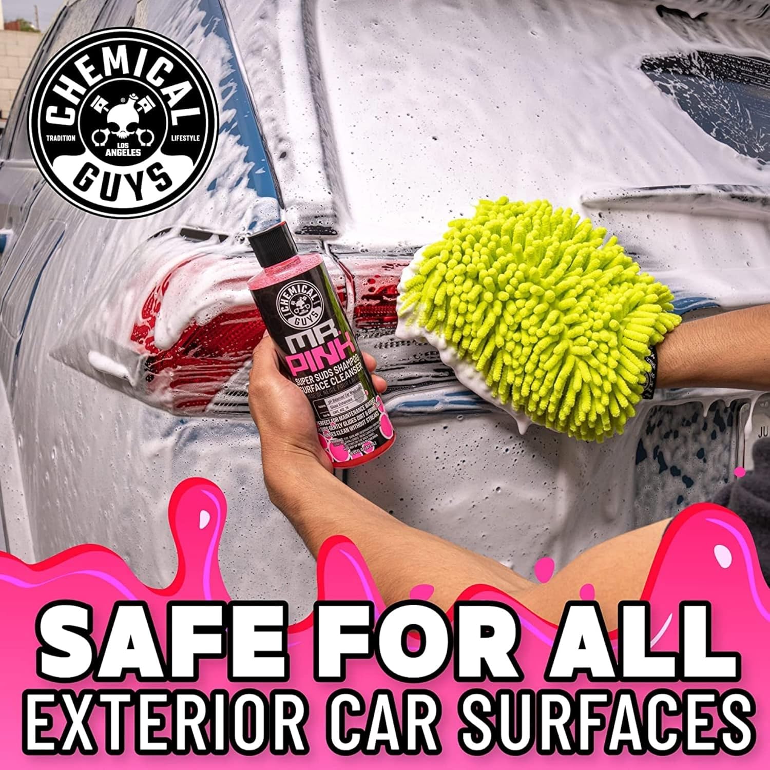 Mr. Pink Car Wash Soap - 16 oz Super Suds Foaming Car Wash Soap for Cannon, Blaster, or Bucket Washing - pH Balanced