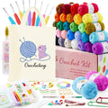 Crochet Kit for Beginners Adults, 30 Acrylic Yarn Skeins 1650 Yards Yarn, 105 PCS Crochet Kit with Hooks Set,Includes