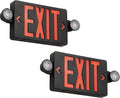 Black Housing Exit Sign with Emergency Lights Red, LED Emergency Exit Light with Battery Backup, UL 924 Certified, AC