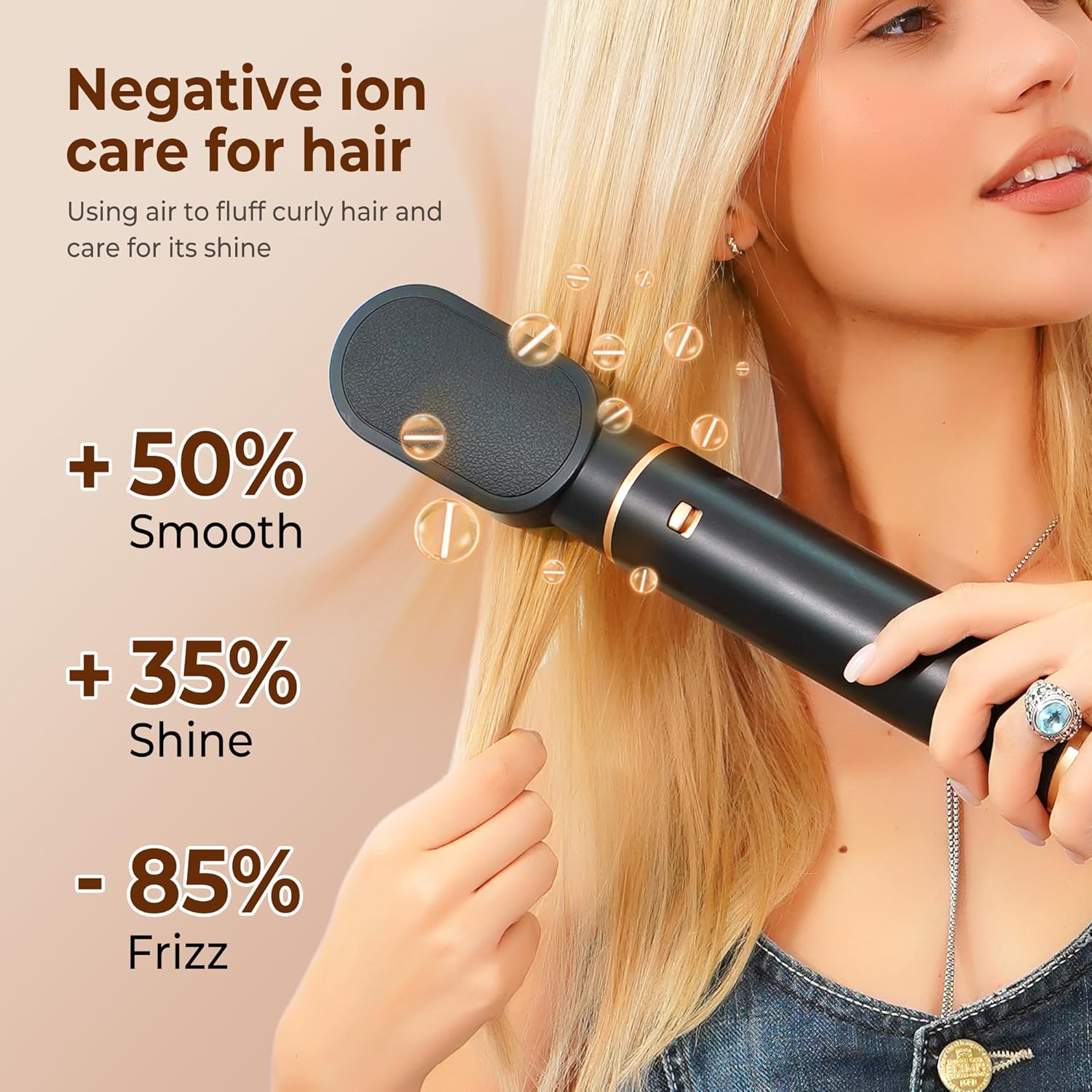 5 in 1 Blow Dryer Brush Set, Detachable Hot Air Styler & Hair Dryer Brush for Women, Negative Ion Blowout Brush with