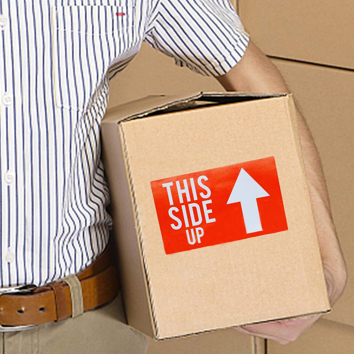 Fragile Stickers 3x5 100 PCS Shipping Labels Warning Label Rectangle Sticker, Red, Big Arrow