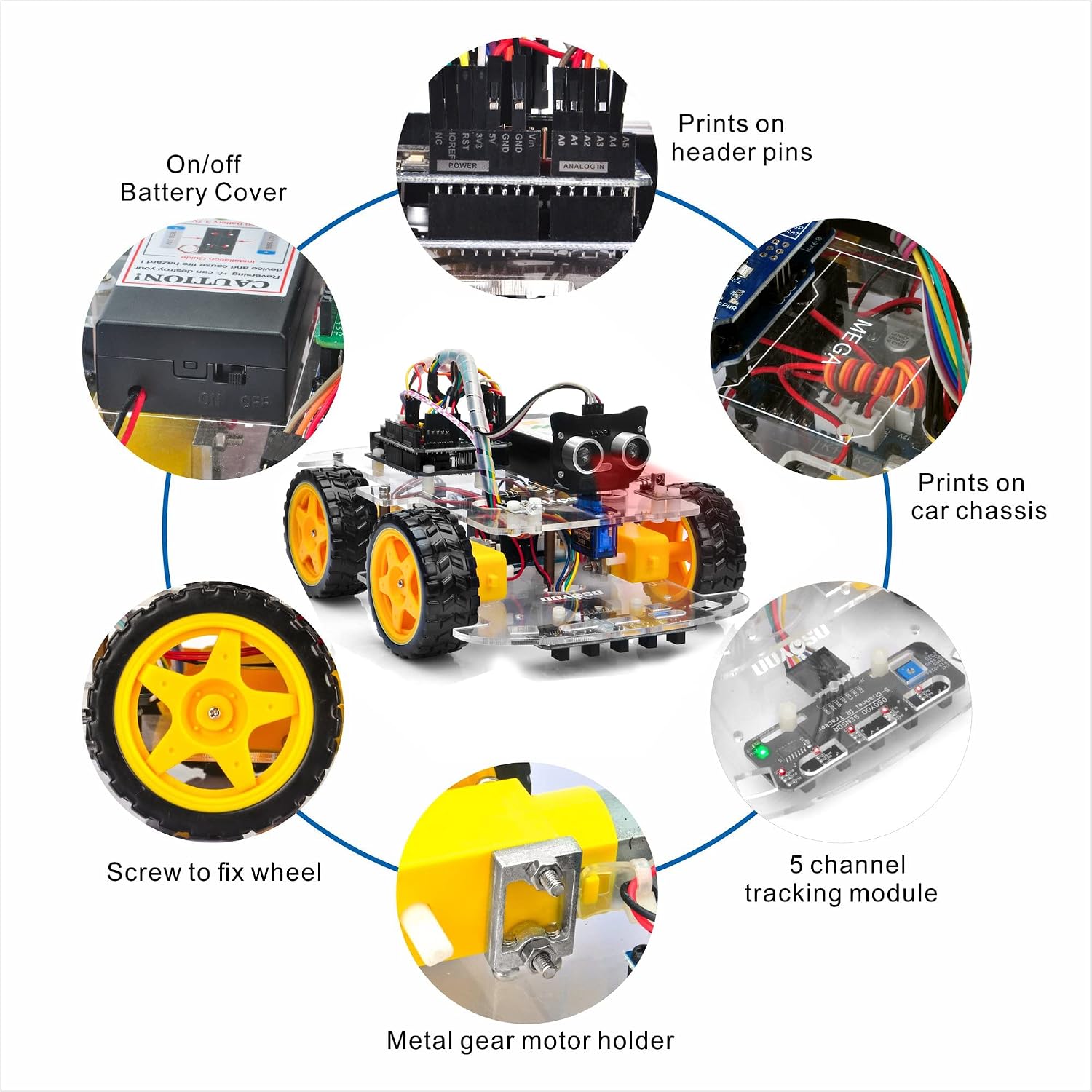 IoT Smart Robot Car Kit for Arduino – Classroom STEM Robotics Kit with WiFi & Bluetooth Control, Coding & Electronics